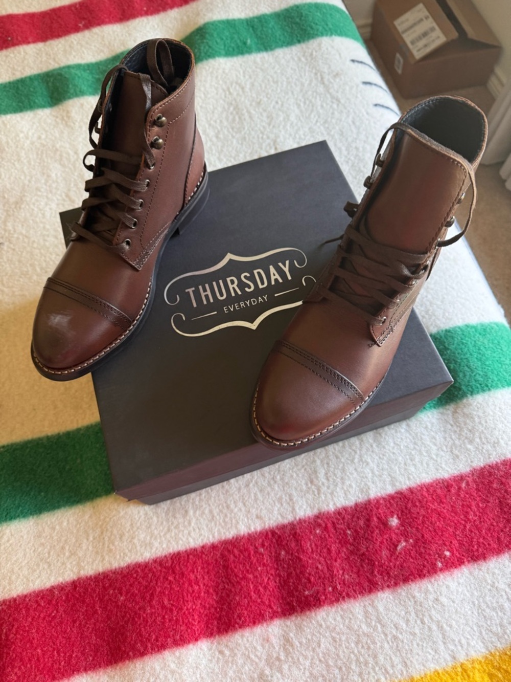 Thursday Boot Company Brown Lace-Up Leather Women's Boots